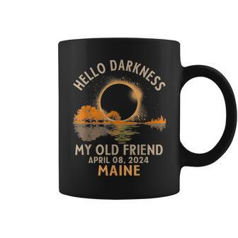 Hello Darkness My Old Friend Total Solar Eclipse 2024 Maine Coffee Mug - Monsterry DE