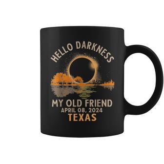 Hello Darkness My Old Friend Total Solar Eclipse 2024 Texas Coffee Mug | Mazezy