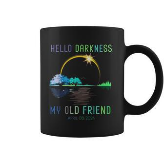 Hello Darkness My Old Friend Total Solar Eclipse Apr 8 2024 Coffee Mug | Mazezy