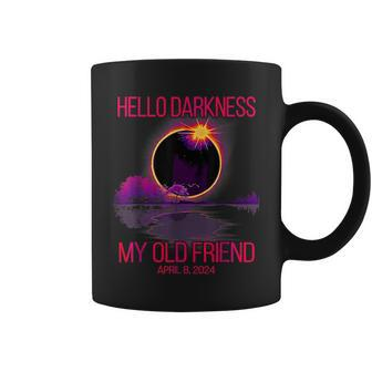 Hello Darkness My Old Friend Total Solar Eclipse Apr 8 2024 Coffee Mug - Monsterry
