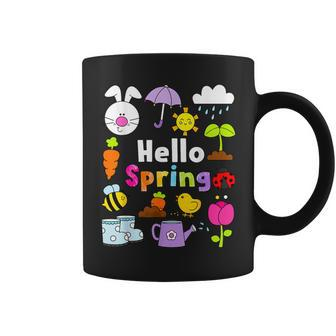 Hello Spring And Easter Day 2024 Bunny Hello Spring Toddler Coffee Mug - Seseable