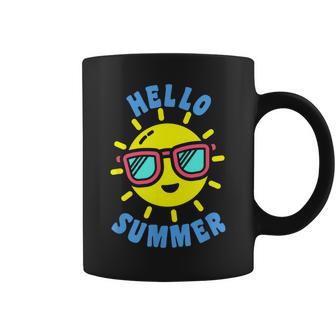 Hello Summer Happy Sun Coffee Mug - Monsterry