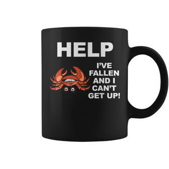 Help I've Fallen And I Can't Get Up Upside Down Crab Coffee Mug - Monsterry DE