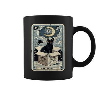 The Hermit Tarot Card Cat In Box Mystic Cat Coffee Mug - Seseable