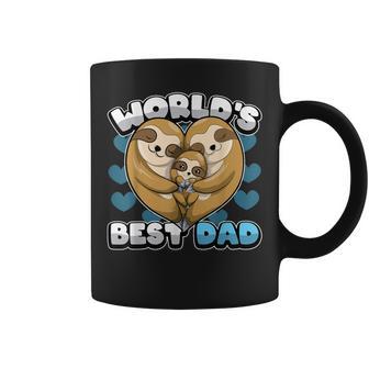 Herrenatertag World's Best Dad Niedlicher Faultier Papa Herz Familie Tassen - Geschenkecke