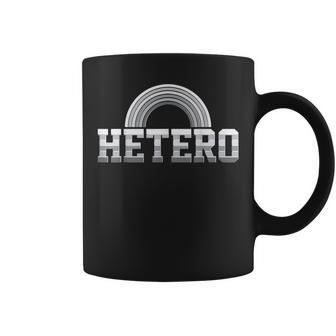 Hetero Gray Rainbow Flag Straight Pride Coffee Mug | Crazezy