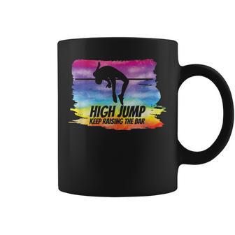 High Jump Keep Raising The Bar Retro Colors Track & Field Coffee Mug - Monsterry AU