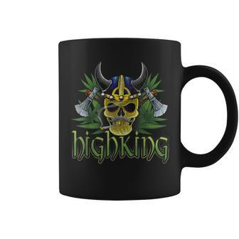 High King Skull Cannabis Smoker Marijuana Smoking Viking Coffee Mug - Monsterry DE