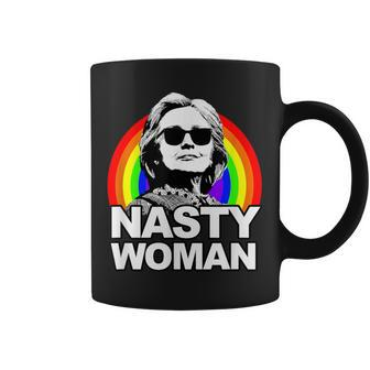 Hillary Clinton Nasty Woman Rainbow Coffee Mug - Monsterry