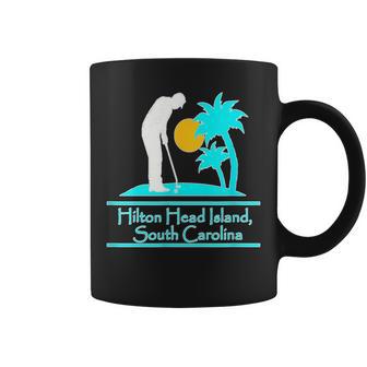 Hilton Head Island South Carolina Golf Palm Trees Sun Coffee Mug - Monsterry