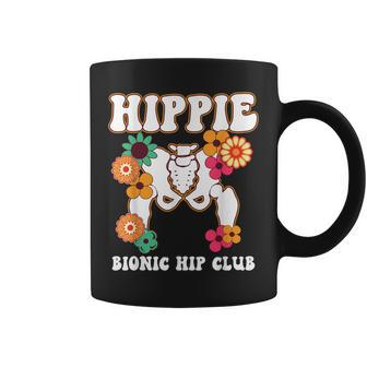 Hippie Bionic Hip Club Flowers Hip Replacement Surgery Coffee Mug - Monsterry UK