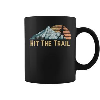 Hit The Trail Vintage Mountain Runner Retro Trail Running Coffee Mug - Monsterry