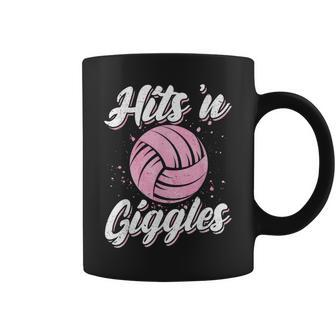 Hits 'N Giggles Volleyball Player Team Volleyball Women Coffee Mug - Thegiftio UK