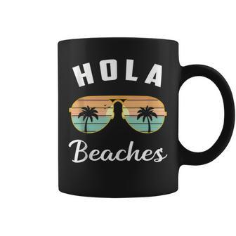 Hola Beaches Sunglasses Beach Hawaiian Vacation Summer Coffee Mug - Monsterry CA