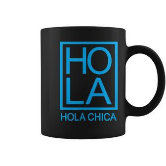 Hola Chica Novelty Minimalist Typography Spanish Hello Coffee Mug - Monsterry UK