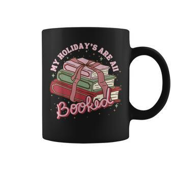 My Holidays Are All Booked Retro Groovy Pink Style Christmas Coffee Mug - Seseable