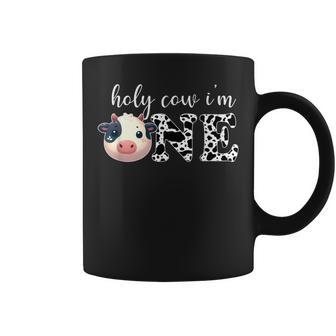 Holy Cow I'm One Cute Dairy Cow Farm Animal 1St Birthday Coffee Mug - Monsterry AU