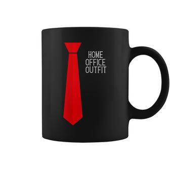 Home Office Outfit Red Tie Telecommute Working From Home Coffee Mug - Monsterry UK