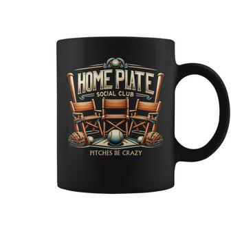 Home Plate Social Club Pitches Be Crazy Baseball Mom Dad Coffee Mug - Monsterry CA