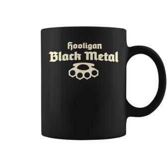 Hooligan Black Metal Tassen, Schwarzes mit Messingknöcheln Motiv - Seseable