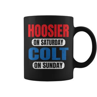 Hoosier On Saturday Colt On Sunday Sports Fans Vintage Coffee Mug - Monsterry AU