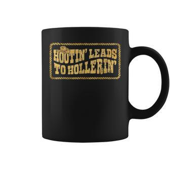 Hootin Leads To Hollerin' Cowboy Groovy Men Coffee Mug - Seseable