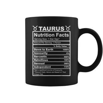 Horoscope Zodiac Sign Astrology Nutrition Facts Taurus Coffee Mug - Monsterry