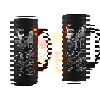 Horse Christmas Lights Led Santa Hat Christmas Coffee Mug - Thegiftio