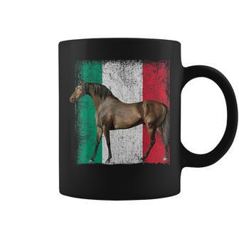 Horse Italian Flag Patriotic Riding Horses Horseback Farm Coffee Mug - Monsterry DE