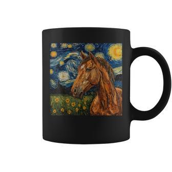 Horse Lover Van Gogh Style Starry Night Graphic Coffee Mug - Monsterry AU