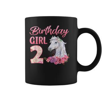 Horse Lovers 2Nd Birthday Girl Cute 2 Year Old Coffee Mug - Monsterry DE