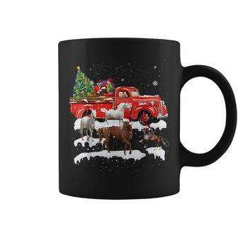Horse Riding Red Truck Merry Christmas Farmer X-Mas Ugly Coffee Mug - Monsterry AU