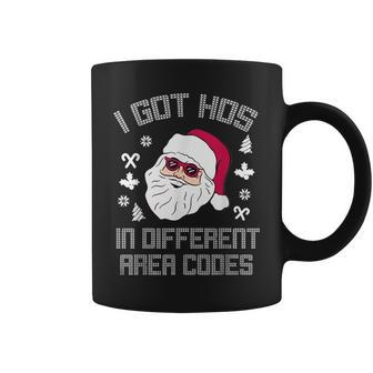 I Got Hos In Different Area Codes Christmas Santa Snow Coffee Mug - Monsterry