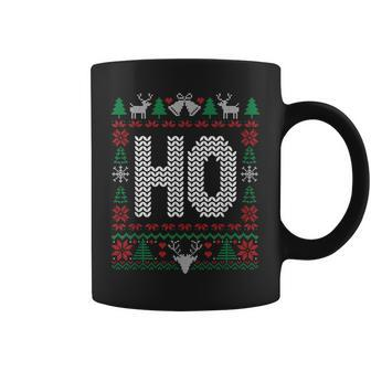 Where My Ho's At Ho Matching Couple Christmas Ugly Coffee Mug - Thegiftio UK