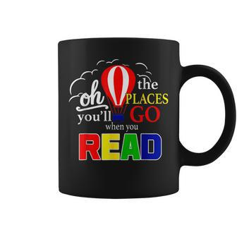 Hot Air Balloon Oh The Places You’Ll Go When You Read Coffee Mug - Thegiftio UK