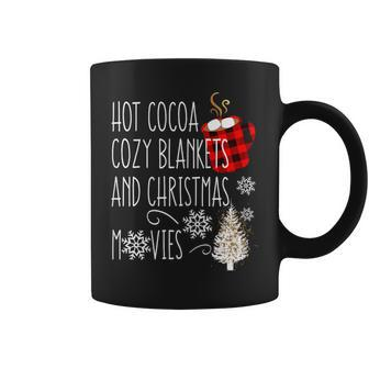 Hot Cocoa Cozy Blankets And Christmas Movie Buffalo Plaid Coffee Mug - Monsterry CA