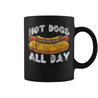 Hot Dog Adult Vintage Hot Dogs All Day Coffee Mug - Monsterry AU