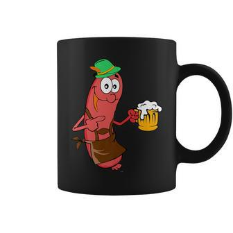 Hot Dog Beer Bratwurst Oktoberfest Drinking Coffee Mug - Monsterry
