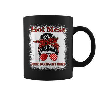 Hot Mess Just Doing My Best Messy Bun Mom Coffee Mug - Monsterry