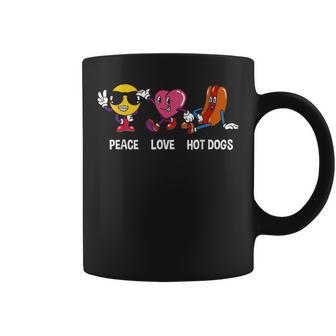 Hotdog Lovers Peace Love Hot Dogs Coffee Mug - Monsterry DE