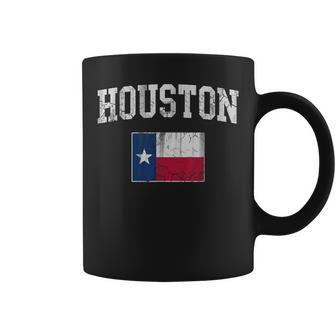 Houston Texas Flag Vintage Distressed Coffee Mug - Monsterry DE