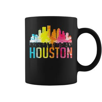 Houston Texas Watercolor Skyline Home State Souvenir Coffee Mug | Crazezy DE