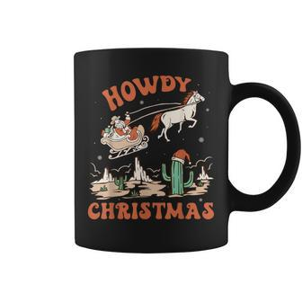 Howdy Christmas Vintage Rodeo Cowboy Santa Western Horse Coffee Mug - Seseable