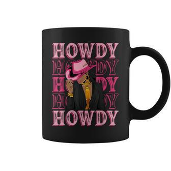 Howdy Retro Western Black Cowgirl African American Women Coffee Mug - Seseable