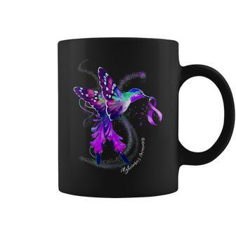 Hummingbird Holding Purple Ribbon Alzheimer's Awareness Coffee Mug | Mazezy UK