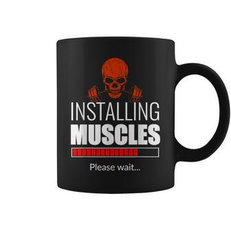 Humorous Gym Graphic Installing Muscles Coffee Mug - Monsterry DE