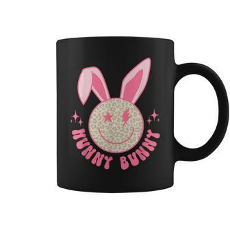 Hunny Bunny Retro Groovy Easter Leopard Smile Face Rabbit Coffee Mug | Mazezy