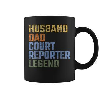 Husband Dad Court Reporter Legend Fathers Day Vintage Retro Coffee Mug - Thegiftio UK