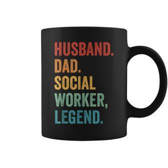 Husband Dad Social Worker Legend Fathers Day Retro Vintage Coffee Mug - Seseable
