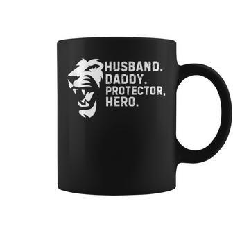 Husband Daddy Protector Hero Fathers Day Lion For Dad Wife Coffee Mug - Thegiftio UK